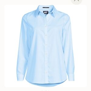 NEW Lands' End No Iron Supima Cotton Light Blue Shirt